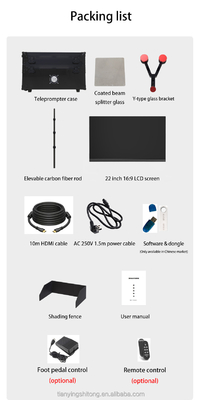 Ρυθμίσιμη κάθετη γωνία θέασης TYSTVvideo Control Teleprompter Studio