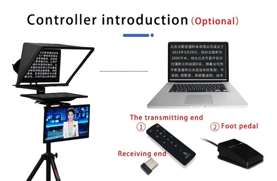 24 ιντσών Flip Teleprompter για το Monitor Studio Μεγάλη μετάδοση φωτός