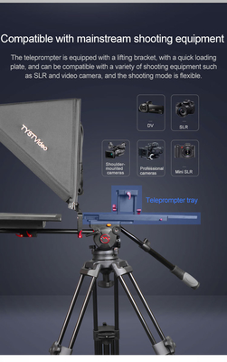 Εσωτερικός ή εξωτερικός 24 ιντσών Studio Laptop Teleprompter με Caster Tripod και θραυσμένο γυαλί