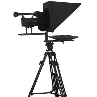 TS-200P Studio Single Mirror Monitor Teleprompter με κάστερ και ασύρματο τηλεχειριστήριο