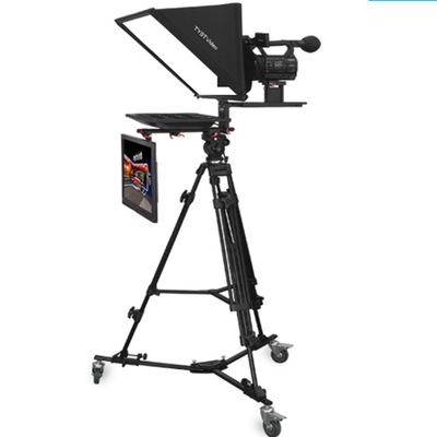 TS-T110/22D Studio Teleprompter 22 ιντσών Δύο οθόνες PTZ Τρίποδος Επιστημονικό γυαλί