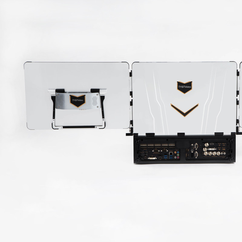 Πηγή σήματος Διαδικτύου 17,3 ίντσες Τρεις οθόνες Εξοπλισμός ζωντανής ροής για φορητό εξωτερικό αθλητικό παιχνίδι